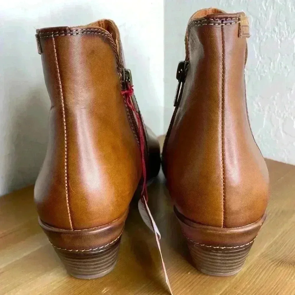 NEW PIKOLINOS Rotterdam Brown Leather Cuero Ankle Boot Size EU 41 US 10
